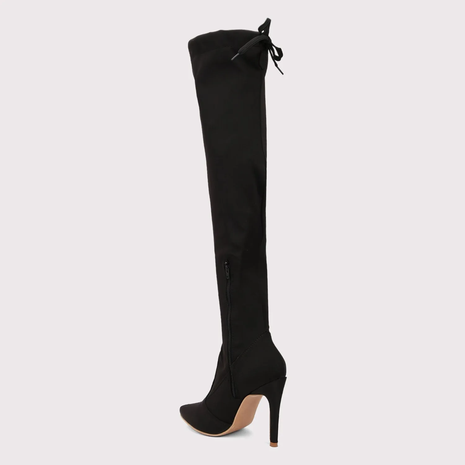 Knee High Stiletto Boots - Black