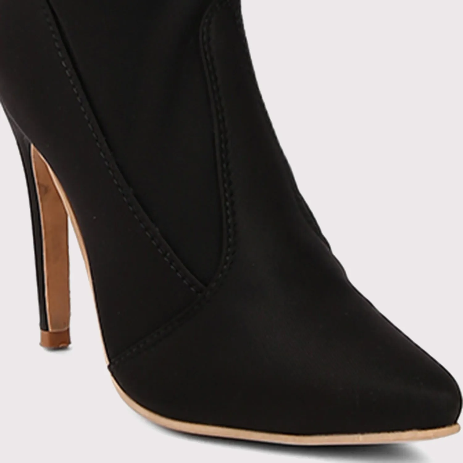 Knee High Stiletto Boots - Black