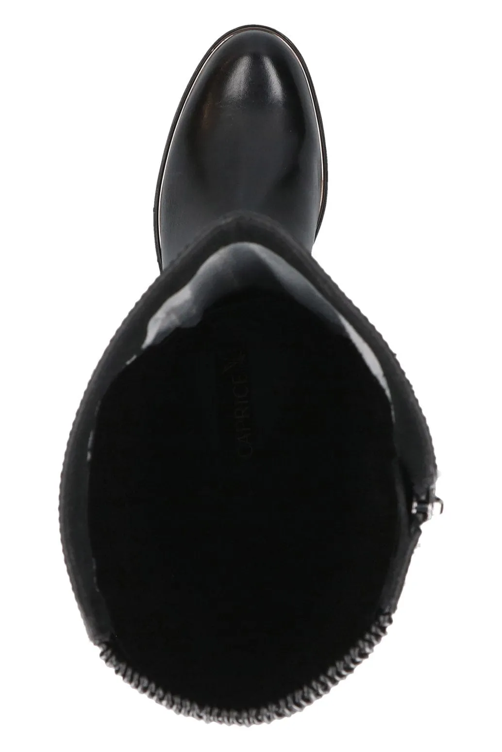 Leather Stretch Back Knee Boots - Black Comb