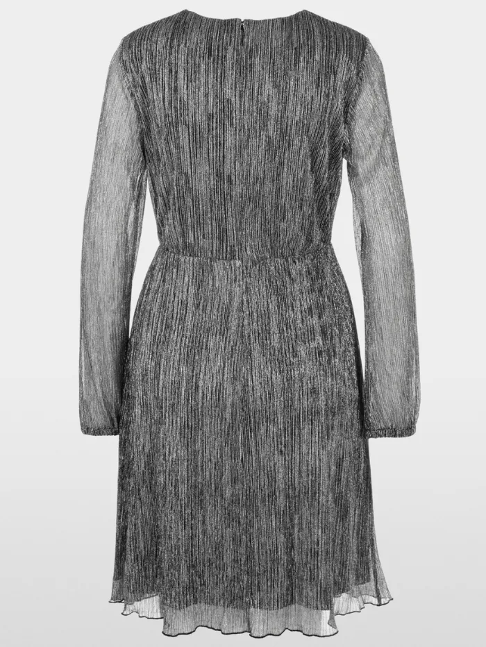 Marc Cain Glam Women's Silver Dress In Metallic Jersey YG 21.06 J01 Col 800