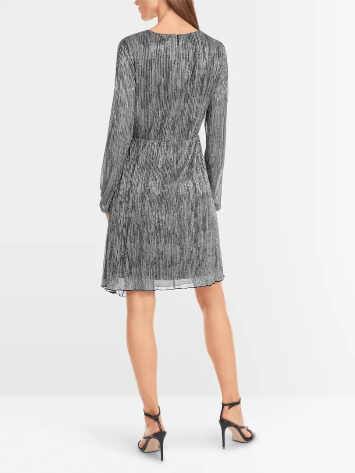 Marc Cain Glam Women's Silver Dress In Metallic Jersey YG 21.06 J01 Col 800