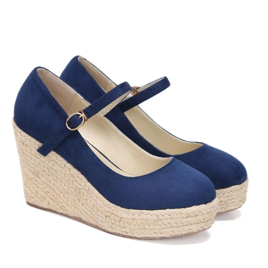 Mary Jane Wedge Heel Shoes For Petite Feet GS361