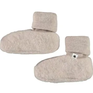 Merino Wool Beige Infant Booties