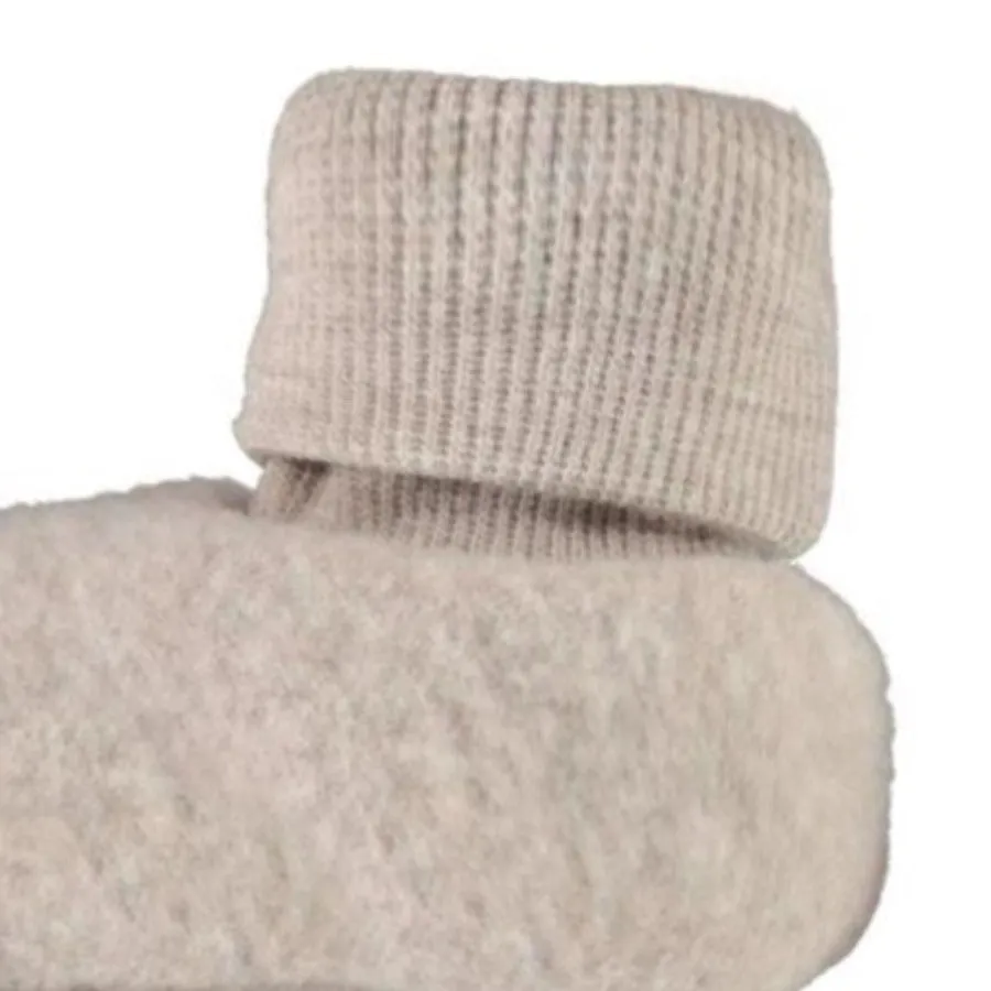 Merino Wool Beige Infant Booties