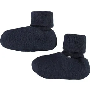 Merino Wool Navy Infant Booties