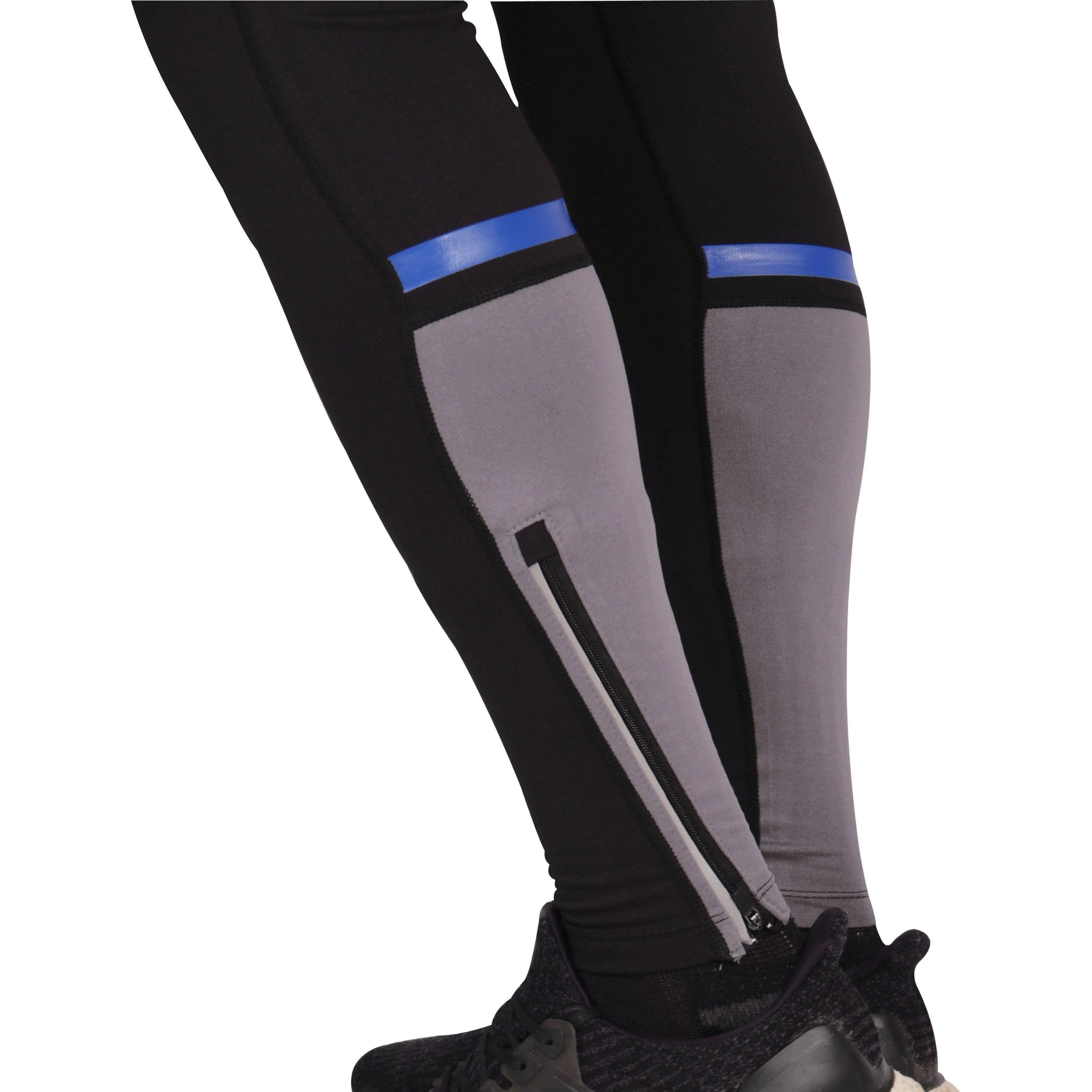More Mile Power Mens Long Running Tights - Black