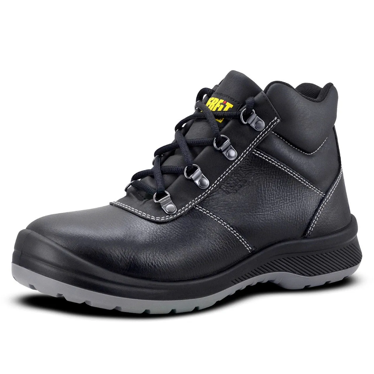 Perfit PERSEPHONE EN ISO PFT PT-014-BK S1P Dual Density Outsole Leather Steel Toe Safety Laced Shoes