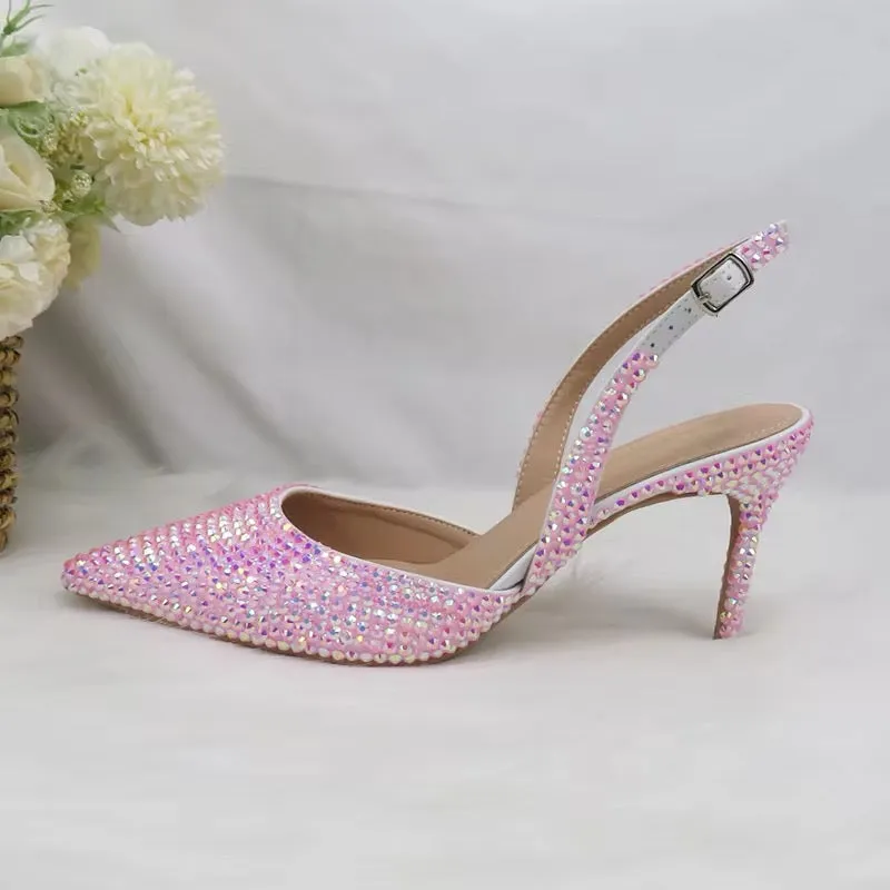 Pink Crystal Heels and Matching Bag