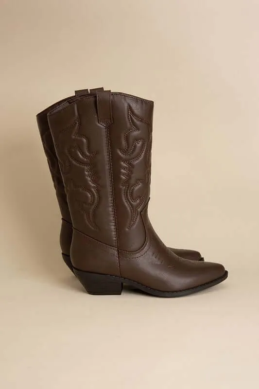 Rerun Western Cowgirl Embroidery Boots