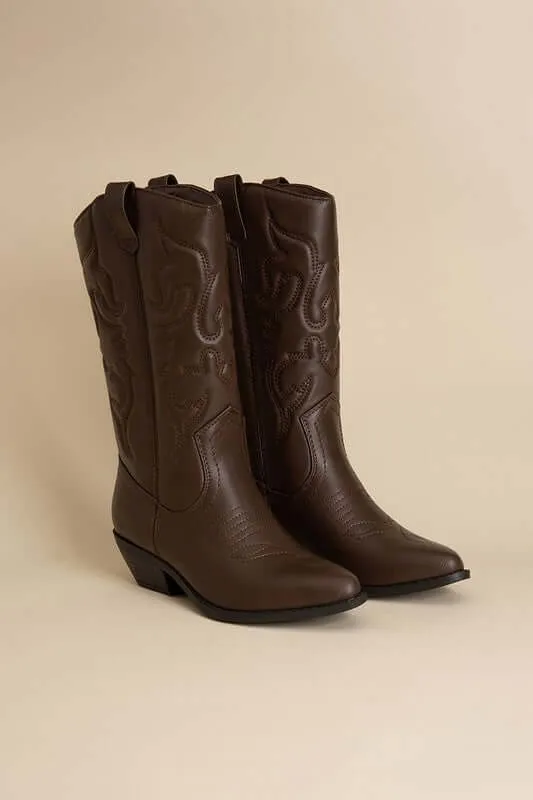 Rerun Western Cowgirl Embroidery Boots