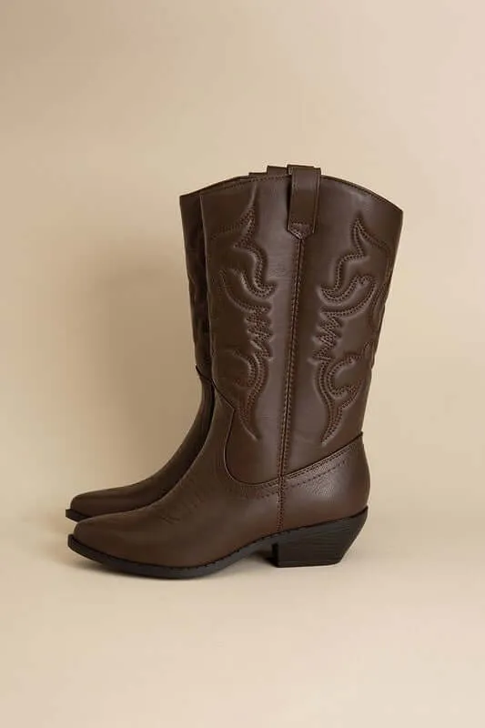 Rerun Western Cowgirl Embroidery Boots