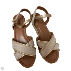 Sandals Heels Wedge By Style And Company In Gold, Size: 8