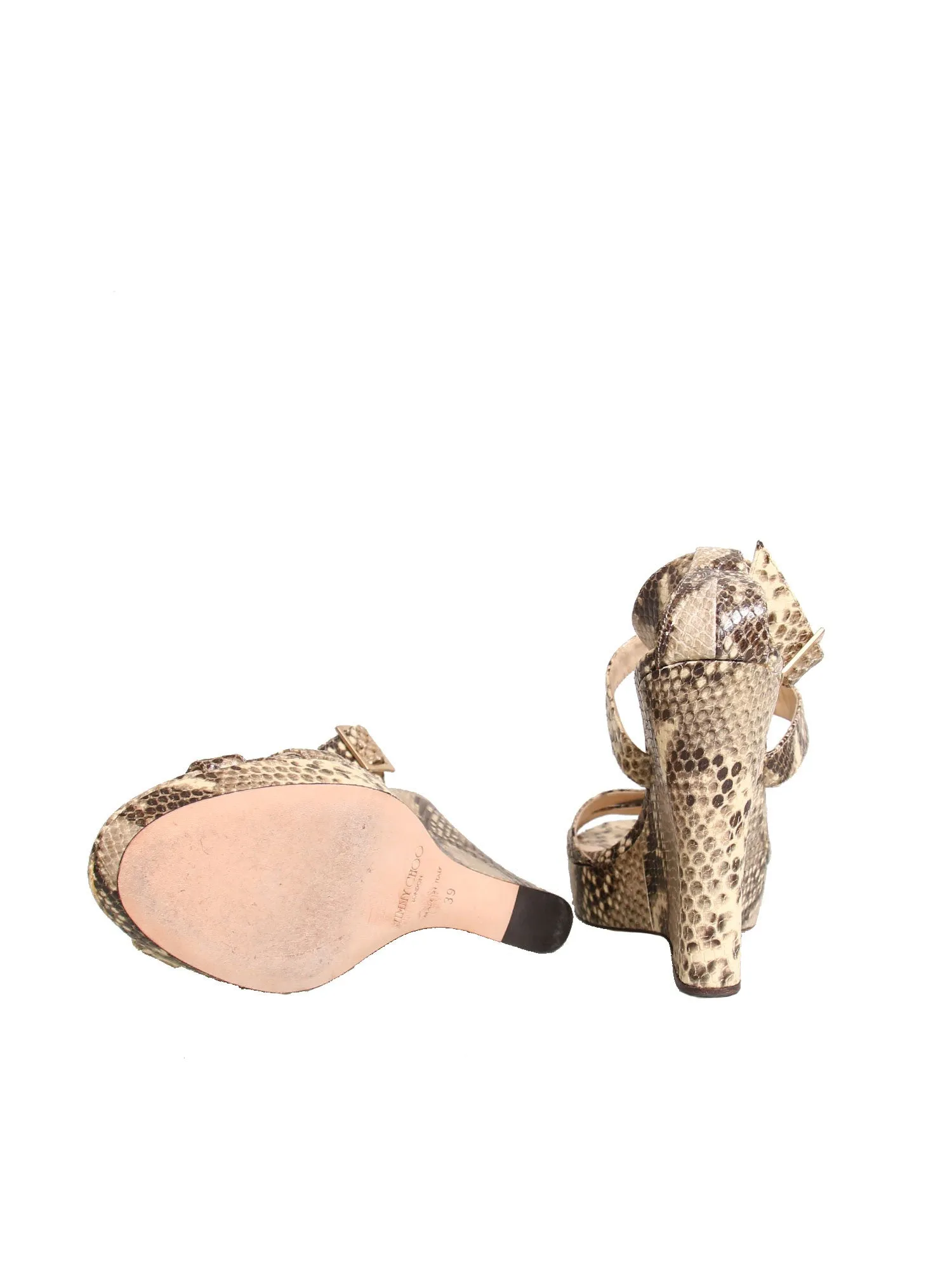Snakeskin Wedge Sandals