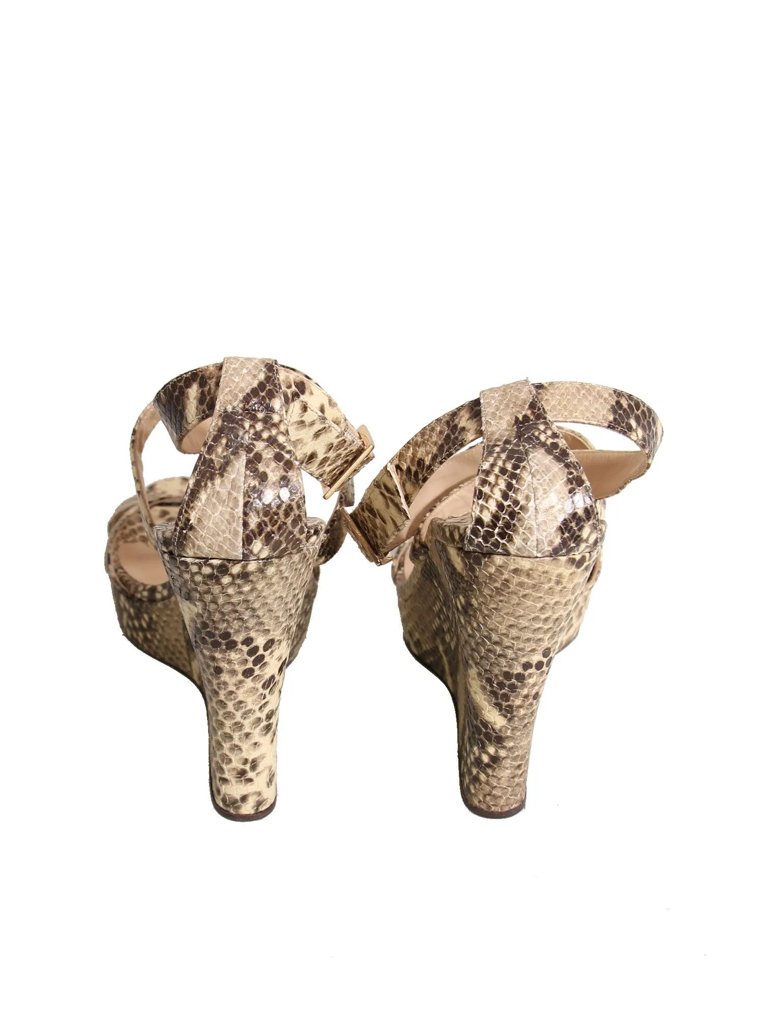 Snakeskin Wedge Sandals