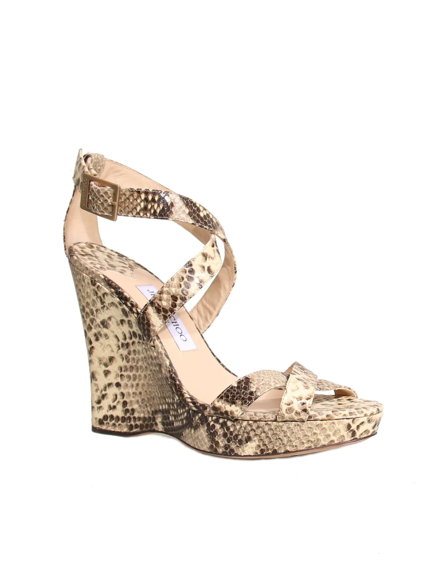 Snakeskin Wedge Sandals