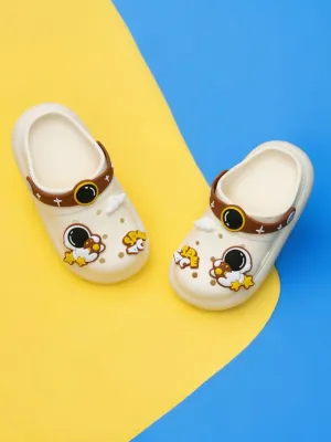 Space Mission Themed Cream Clogs For Boys