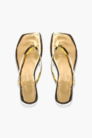 Square Toe Lily Mirror Gold