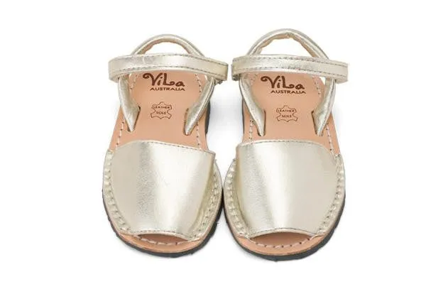 Vila Australia Metallic Gold Leather Sandal