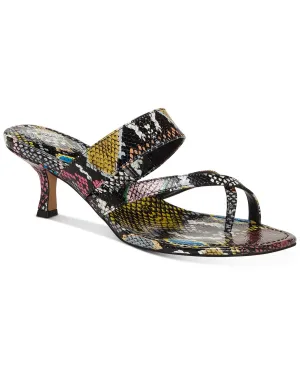 Vince Camuto Moentha Kitten-Heel Slip-on Slide Dress Sandals Multi Snake Mule