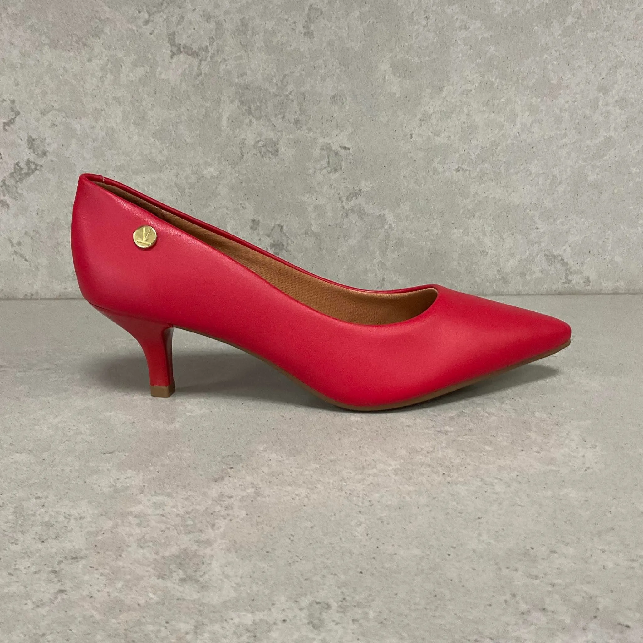Vizzano 1122-828 Kitten Heel Pointy Toe Pump in Red Napa