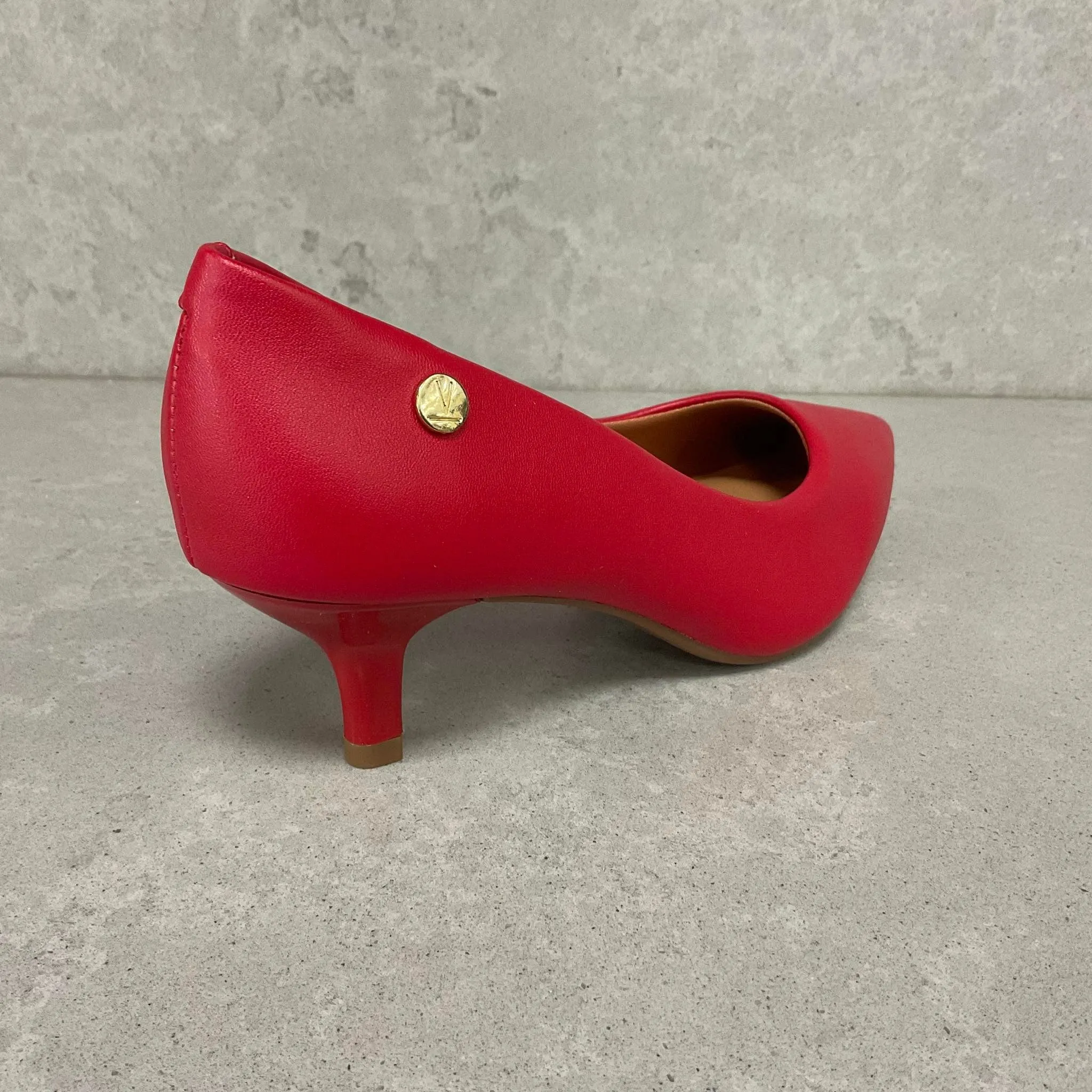 Vizzano 1122-828 Kitten Heel Pointy Toe Pump in Red Napa