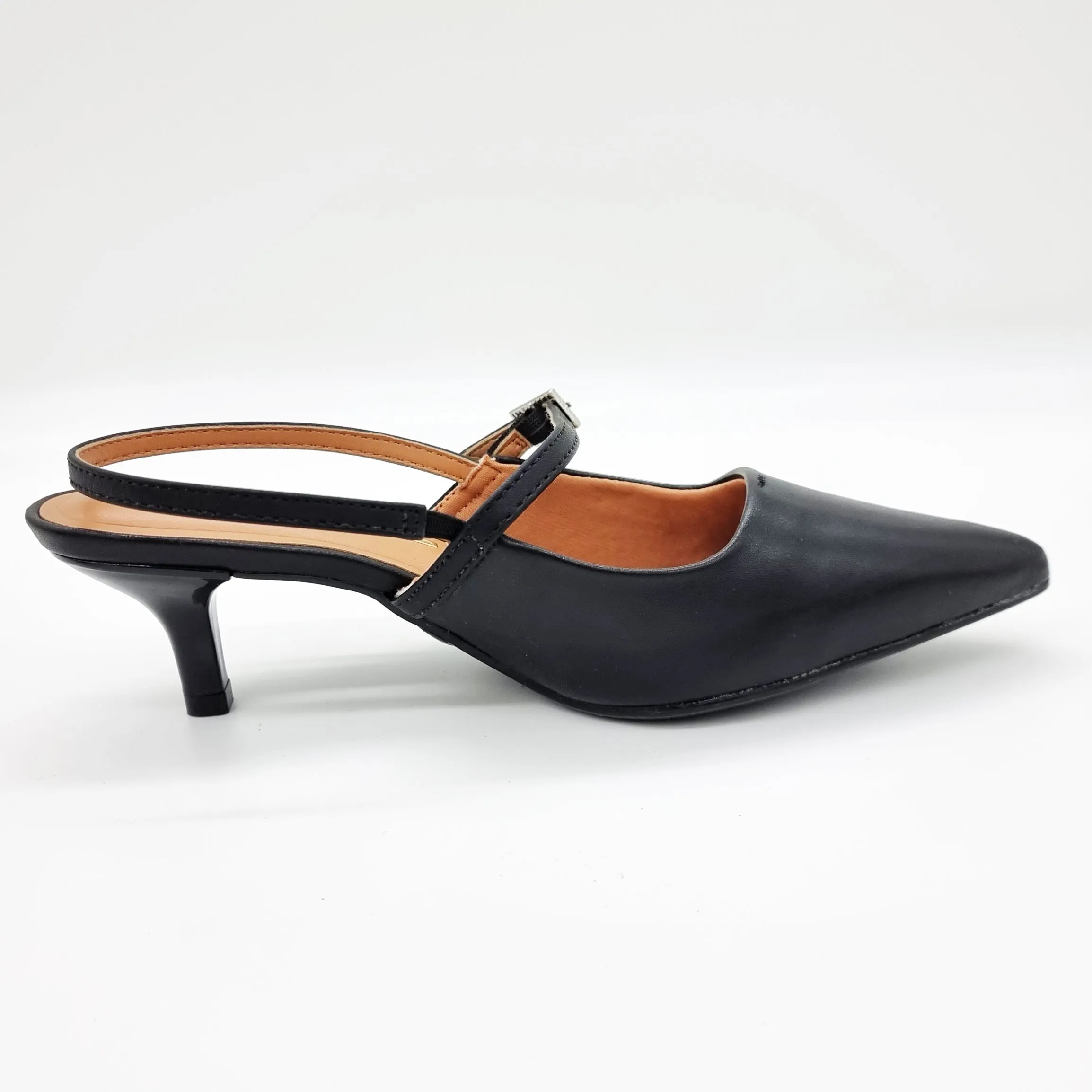 Vizzano 1122-881 Strappy Kitten Heel Pointy Toe Pump in Black