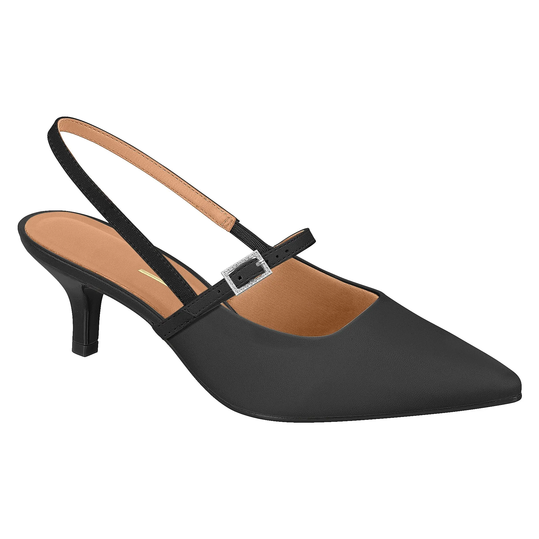 Vizzano 1122-881 Strappy Kitten Heel Pointy Toe Pump in Black