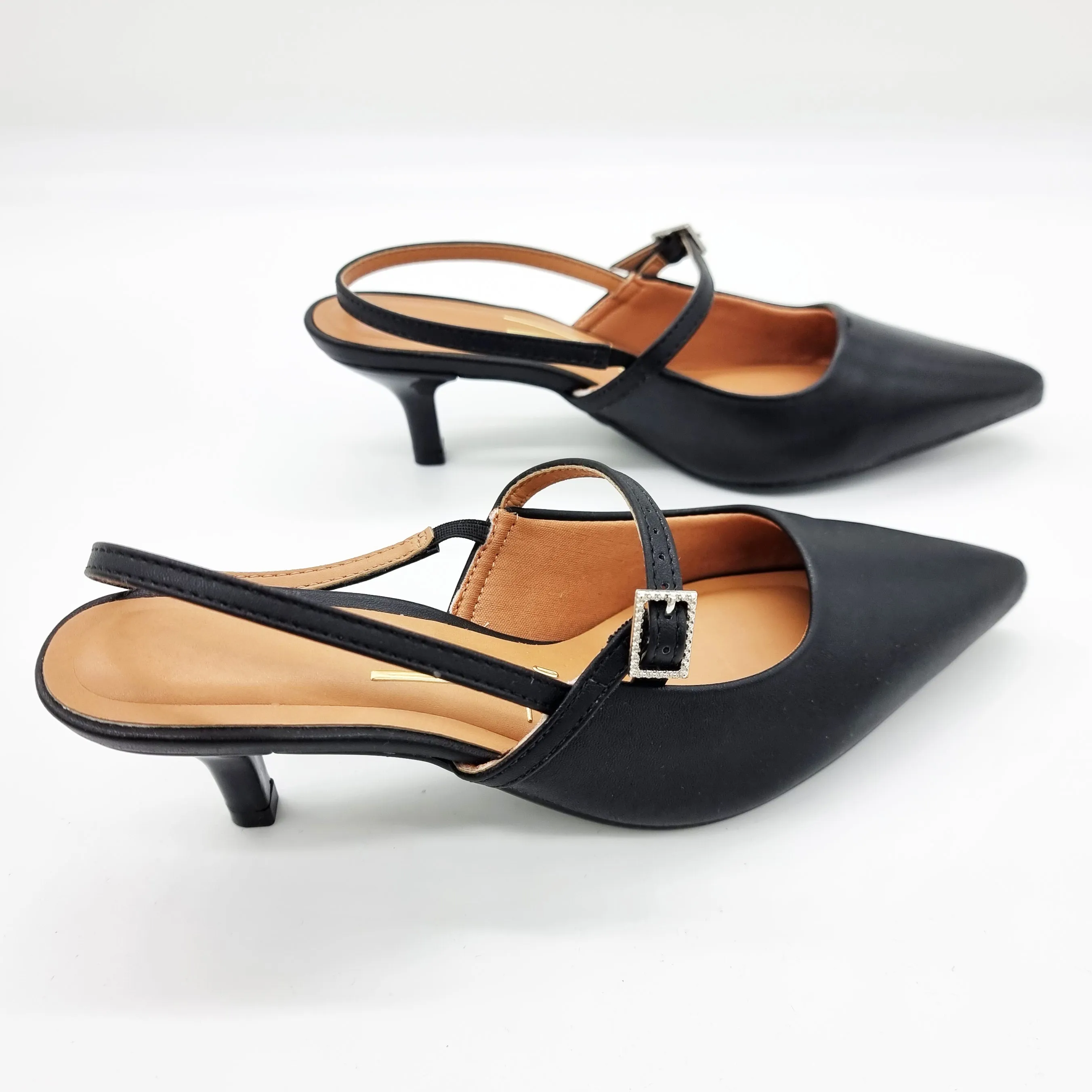Vizzano 1122-881 Strappy Kitten Heel Pointy Toe Pump in Black