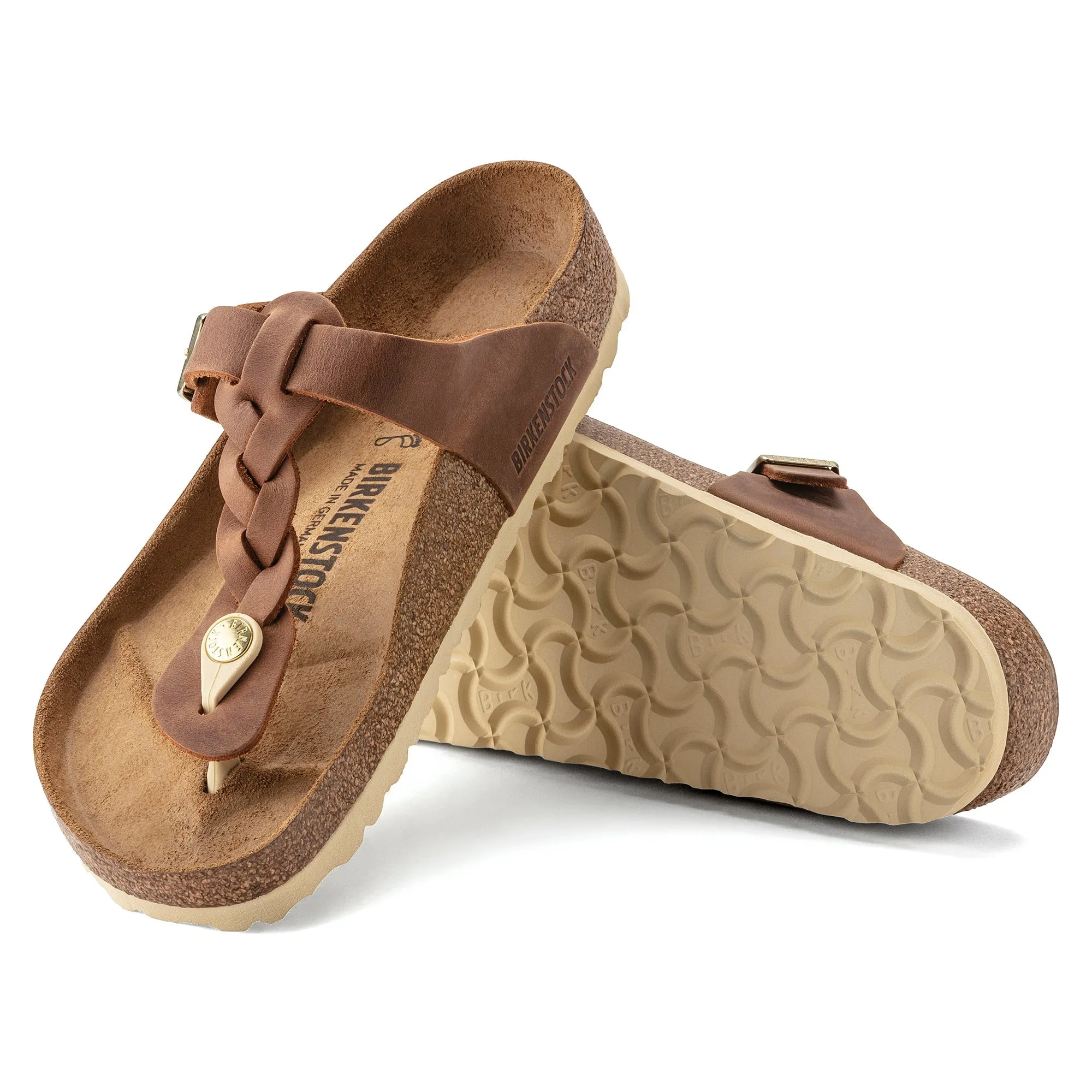 Women's Birkenstock Gizeh Braided Oiled Leather