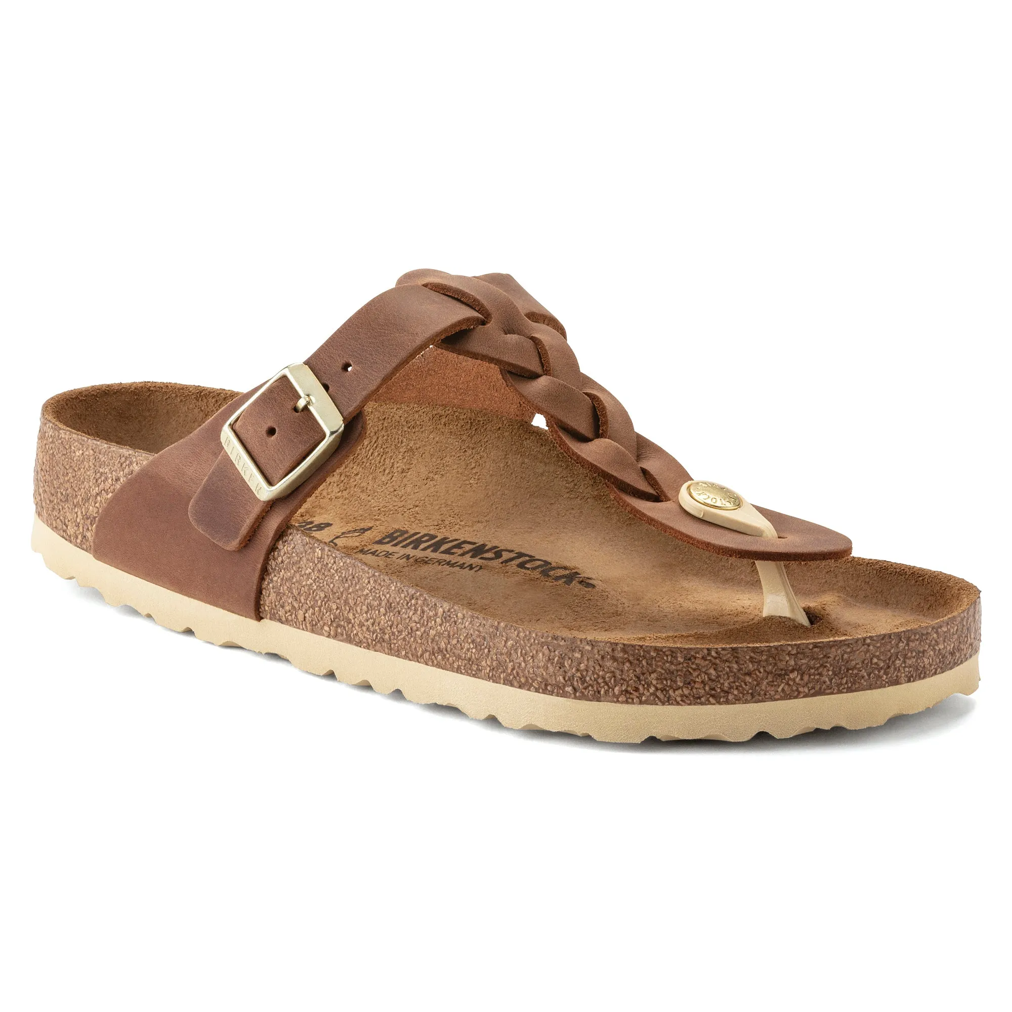 Women's Birkenstock Gizeh Braided Oiled Leather