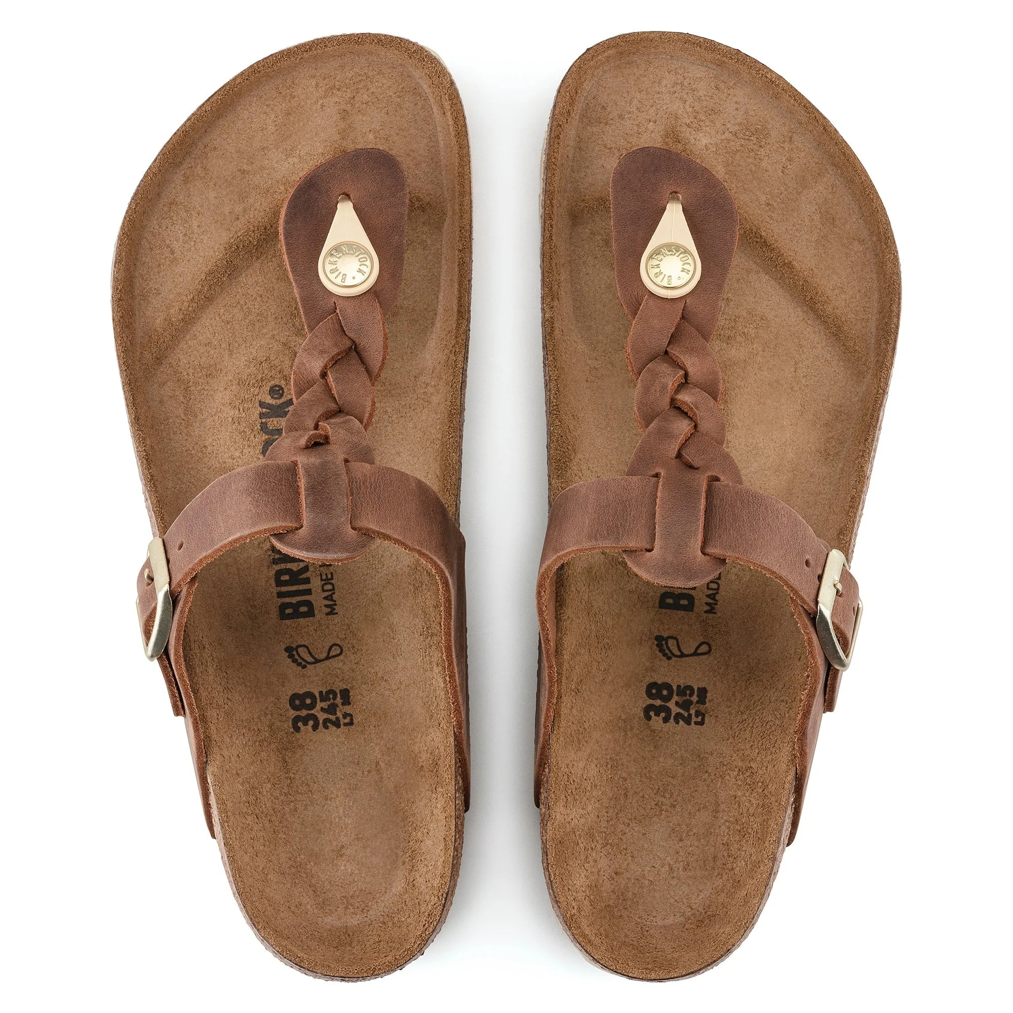 Women's Birkenstock Gizeh Braided Oiled Leather