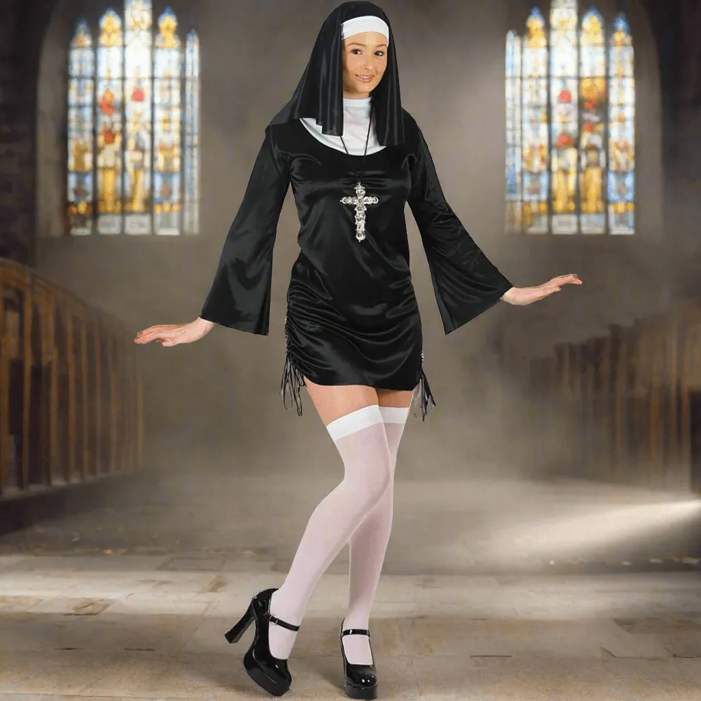 Womens Naughty Nun Sister Habit Convent  Fancy Dress Costume