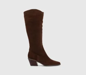 Womens Other Kelso Knee High Western Boots Brown Suede