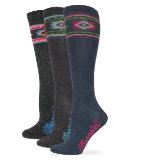 Wrangler Ladies Angora Aztec Knee High Socks 1 Pair